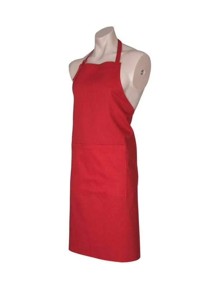 Biz Collection Bib Apron with Round Neck Strap BA95 in Red